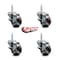 Service Caster 3 Inch Maroon Polyurethane Wheel Swivel 58 Inch Threaded Stem Caster Set with Brake SCC SCC-TS20S314-PPUB-MRN-TLB-58212-4 - alternate 2